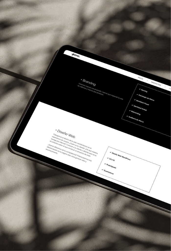 servicio diseño web de YKONO estudio creativo